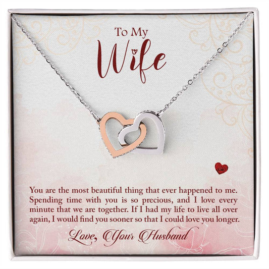 To Wife - You are - Interlocking Hearts Necklace