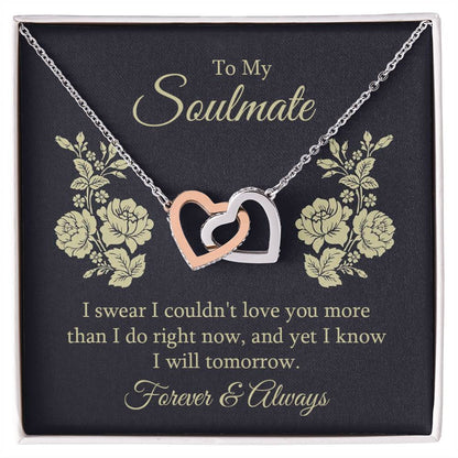 To Soulmate - I swear - Interlocking Hearts Necklace