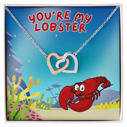 Love - You're my lobster - Interlocking Hearts Necklace