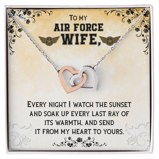 To Air Force Wife - Every night - Interlocking Hearts Necklace