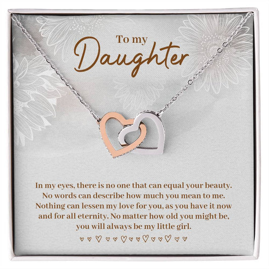 To Daughter - In my eyes - Interlocking Hearts Necklace