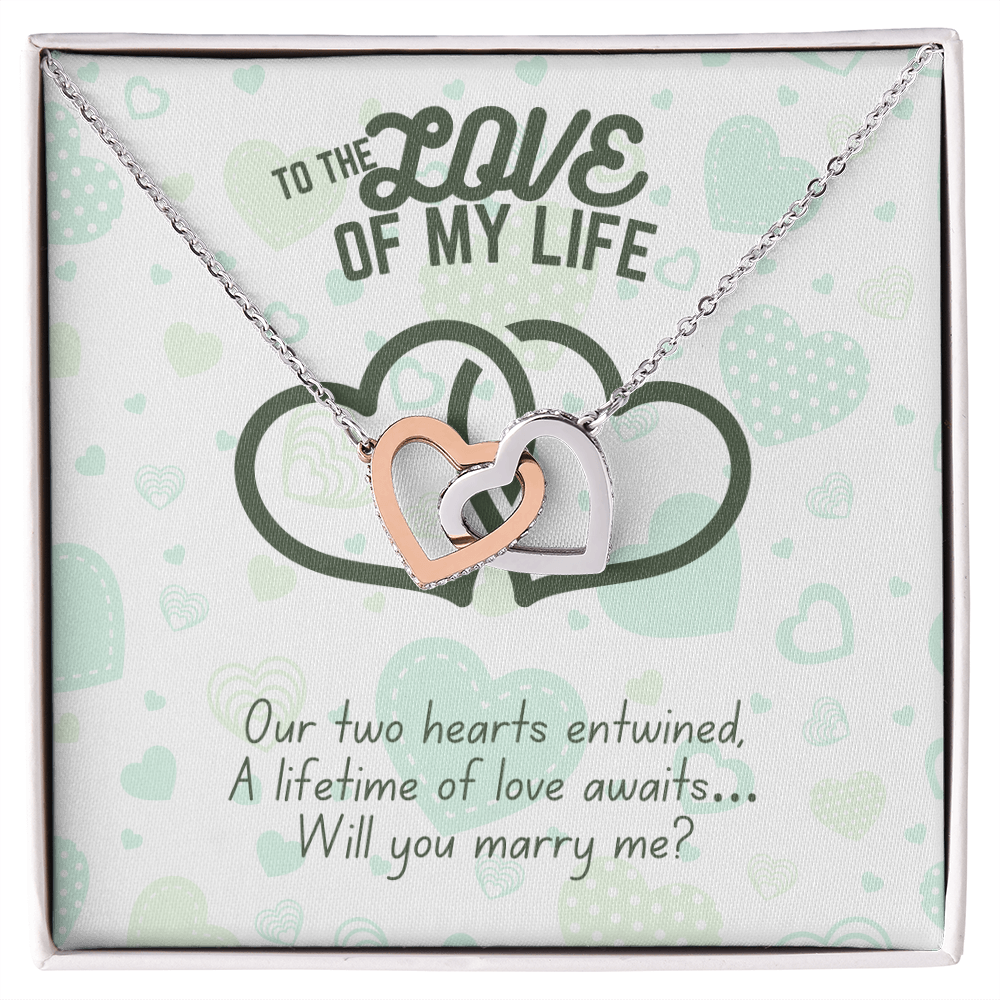 To the love of my life - Our two hearts - Interlocking Hearts Necklace