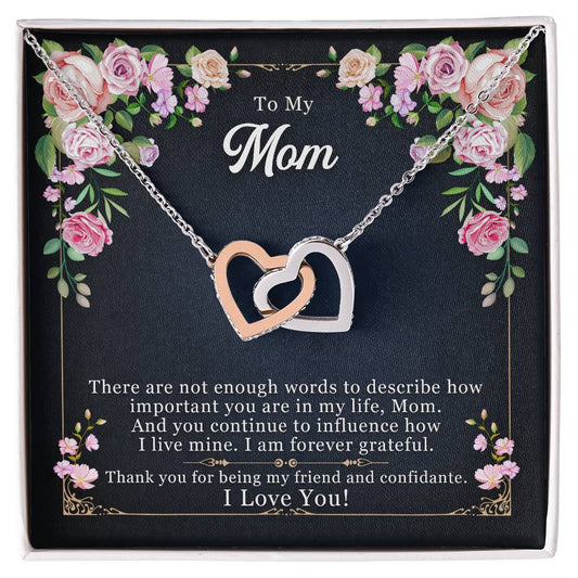 To Mom - There are not enough - Interlocking Hearts Necklace