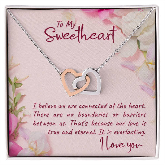 To Sweetheart - I believe we are - Interlocking Hearts Necklace