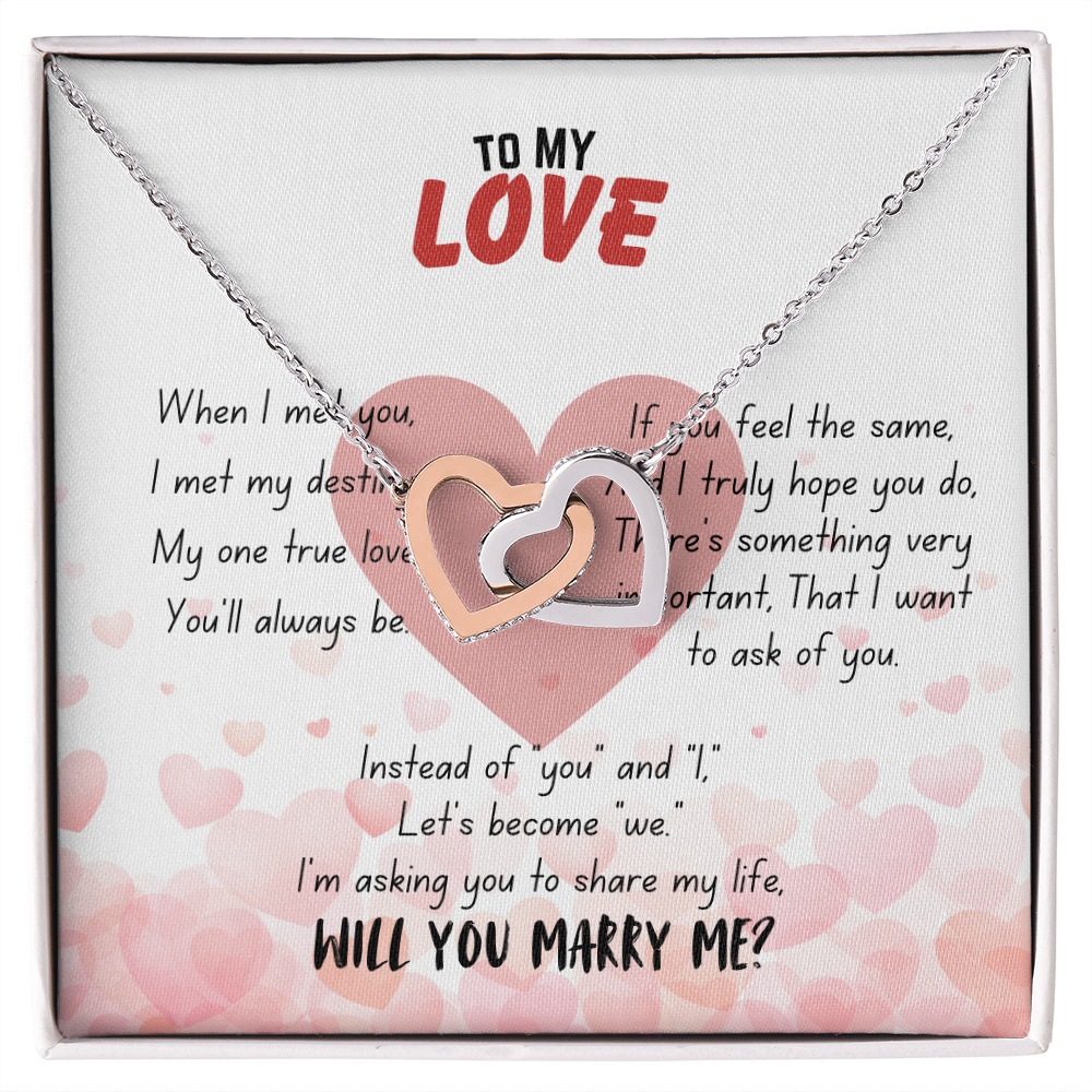 To my love - When I met you - Interlocking Hearts Necklace