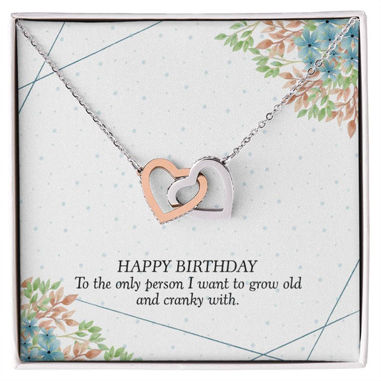 Birthday - To the only person - Interlocking Hearts Necklace