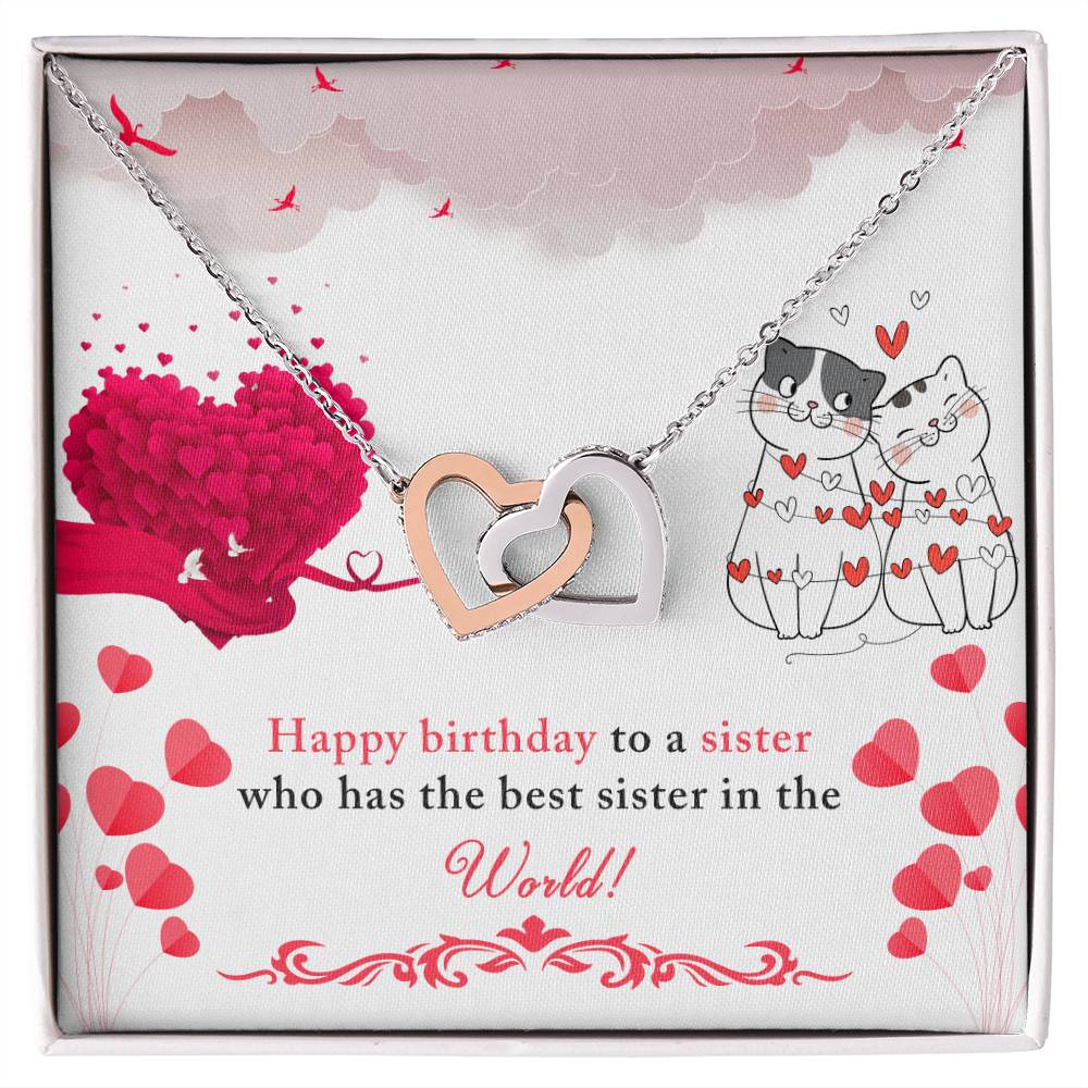 Birthday - To a sister - Interlocking Hearts Necklace