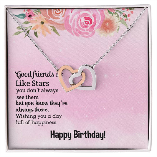 Birthday - Good friends - Interlocking Hearts Necklace