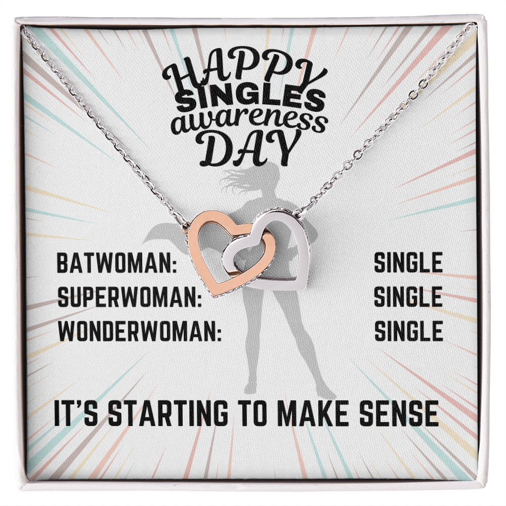 Happy Singles Awareness Day - Batwoman: Single - Interlocking Hearts Necklace