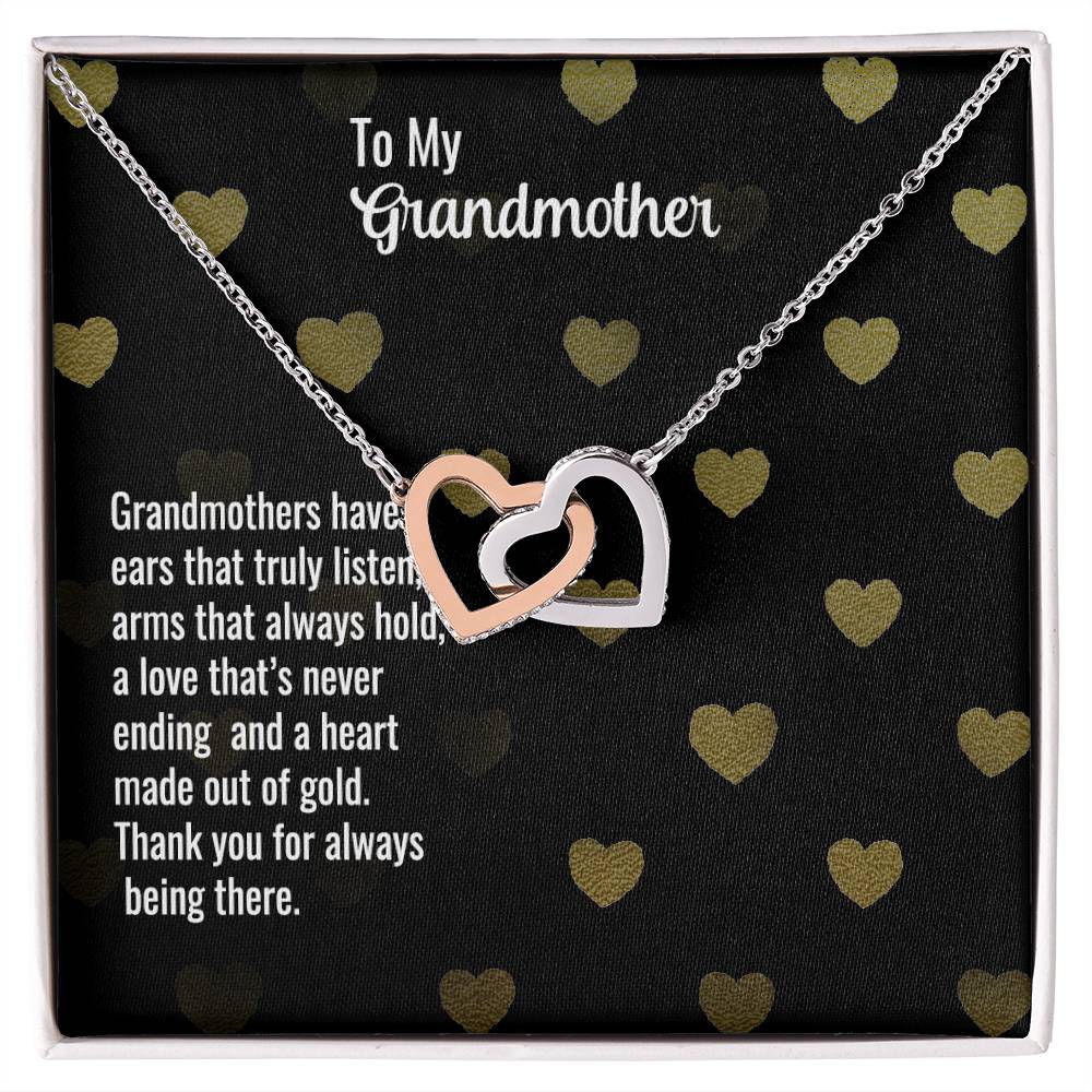 Grandmother - Grandmothers have - Interlocking Hearts Necklace