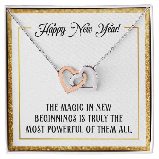 Happy New Year - The magic - Interlocking Hearts Necklace