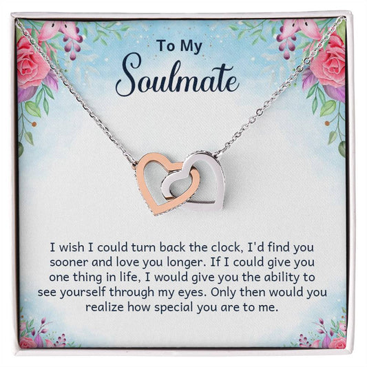 To Soulmate - I wish - Interlocking Hearts Necklace