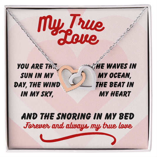 My true love - You are the sun - Interlocking Hearts Necklace