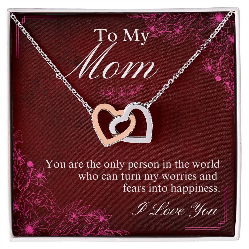 To Mom - You are - Interlocking Hearts Necklace