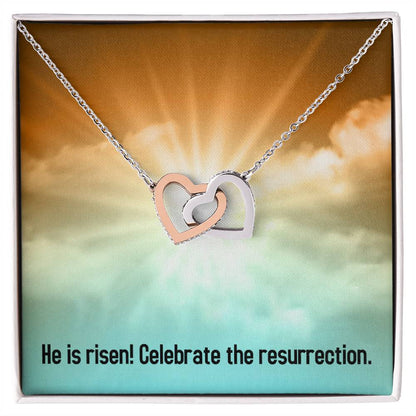 Easter - He is Risen - Interlocking Hearts Necklace