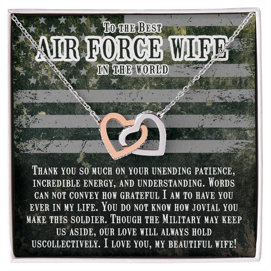 To Air Force Wife - Thank you so much - Interlocking Hearts Necklace