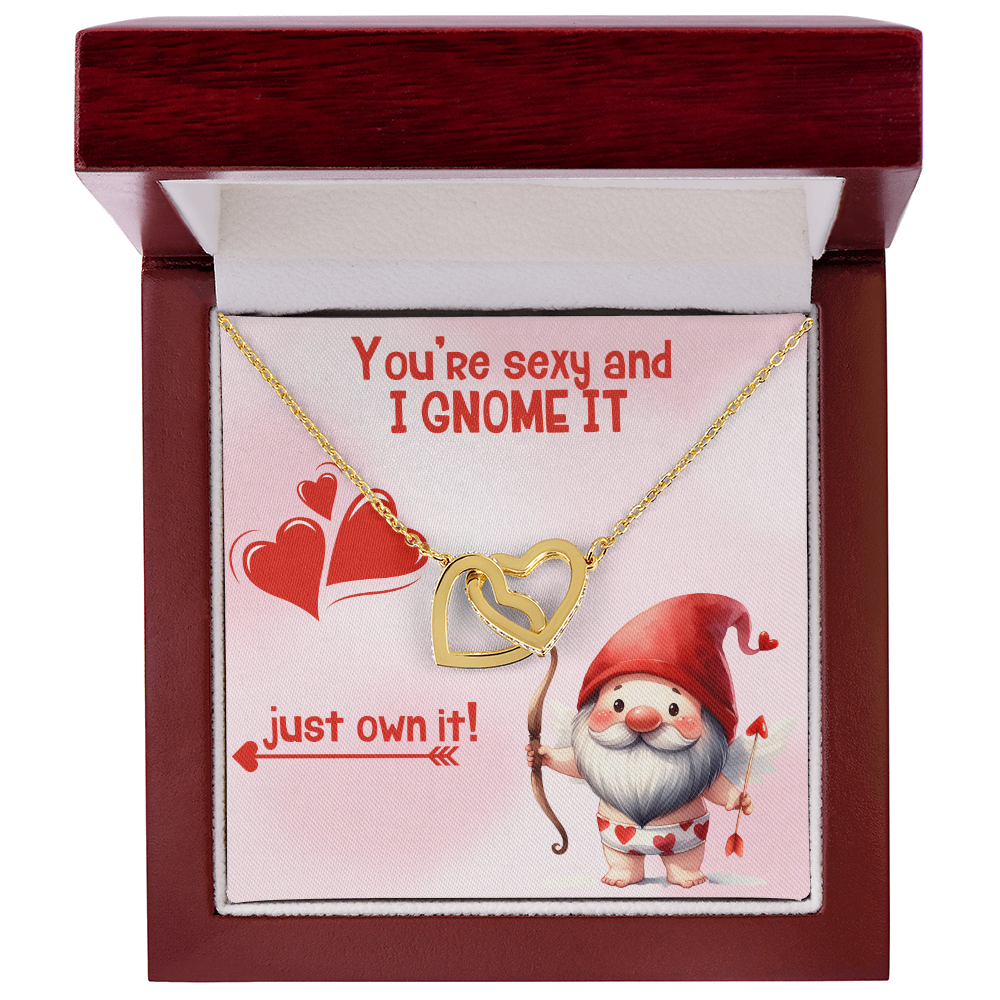 Sexy - You're sexy an I Gnome it - Interlocking Hearts Necklace