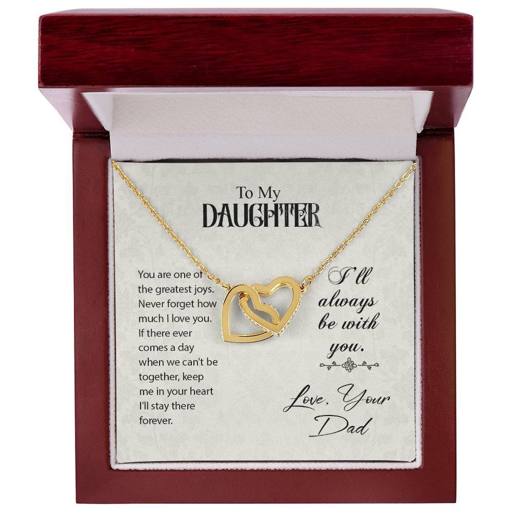 To Daughter - You are one - Interlocking Hearts Necklace