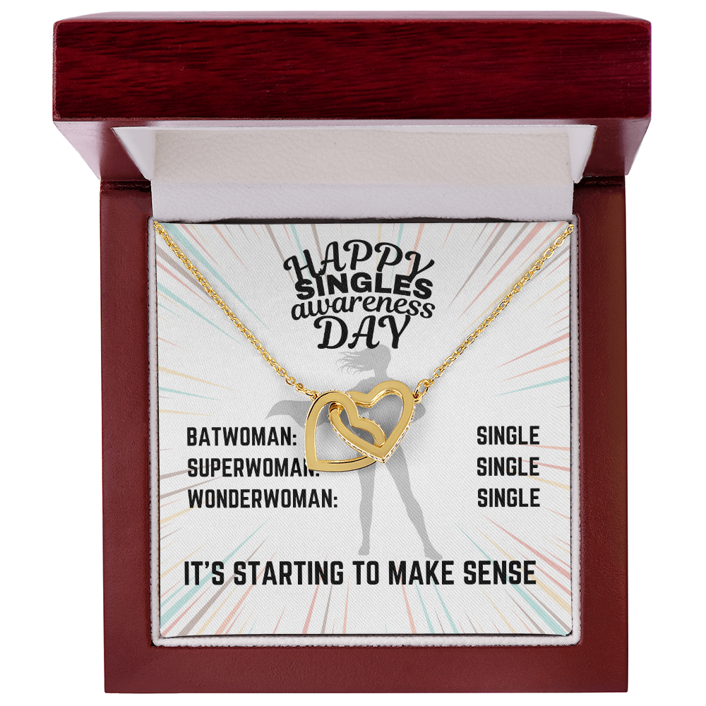 Happy Singles Awareness Day - Batwoman: Single - Interlocking Hearts Necklace