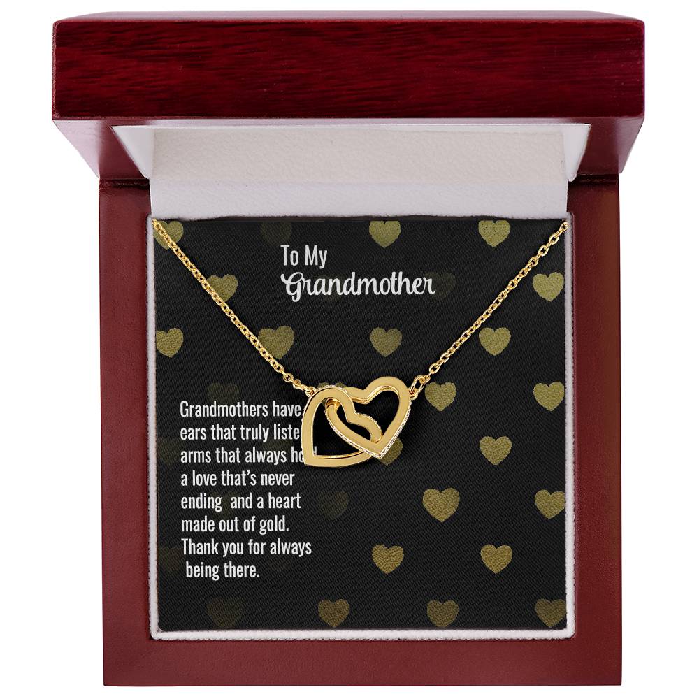 Grandmother - Grandmothers have - Interlocking Hearts Necklace