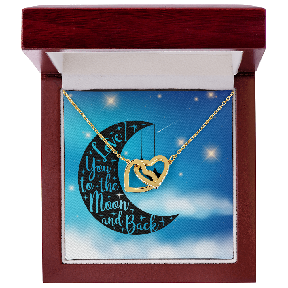 Love - To the moon and back - Interlocking Hearts Necklace