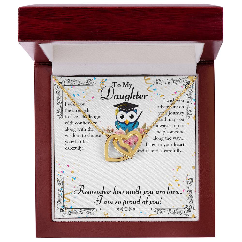 To Daughter - I wish you the strength - Interlocking Hearts Necklace