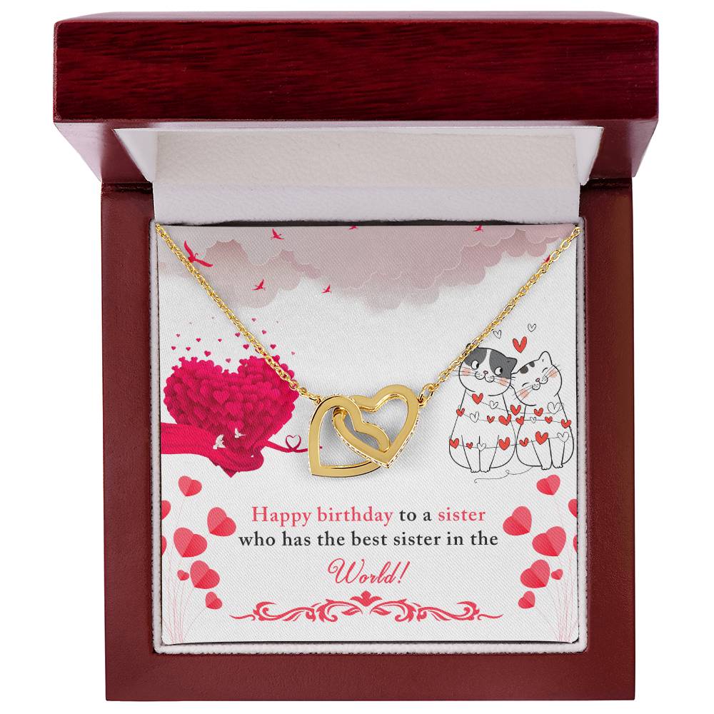 Birthday - To a sister - Interlocking Hearts Necklace