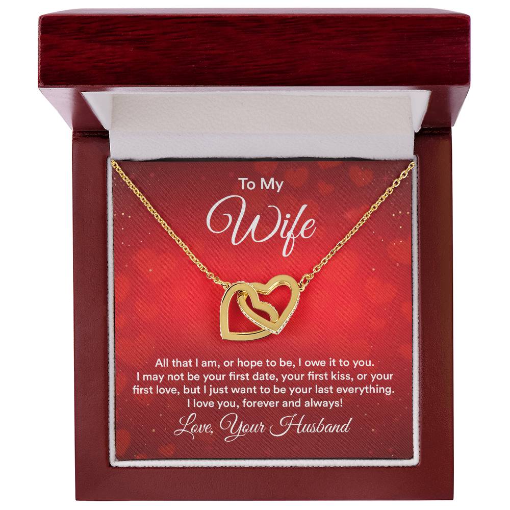 To Wife - All that I am - Interlocking Hearts Necklace