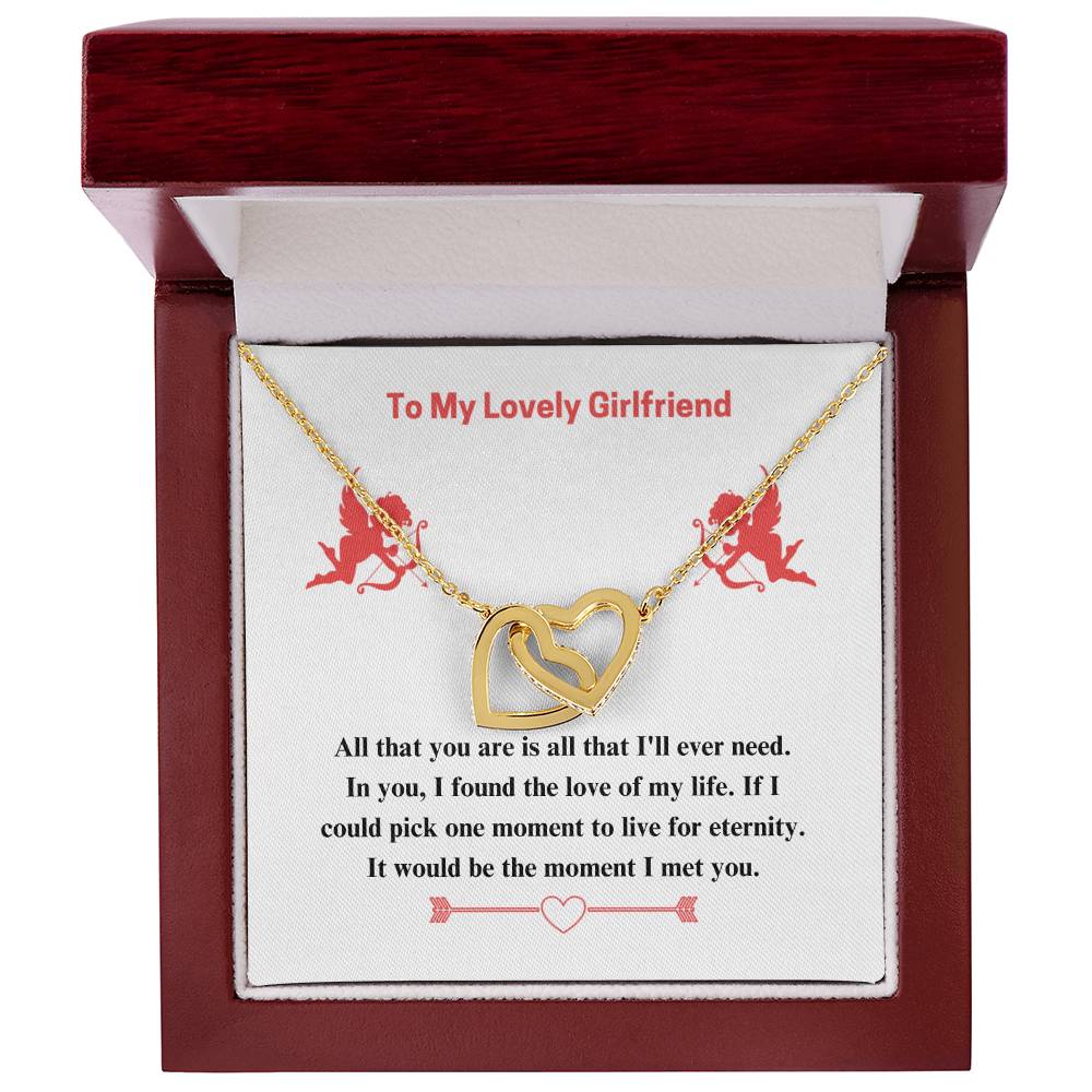 To Girlfriend - If I could - Interlocking Hearts Necklace