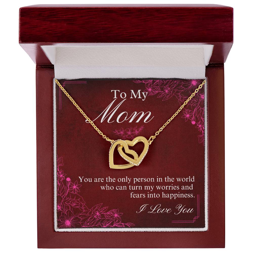 To Mom - You are - Interlocking Hearts Necklace