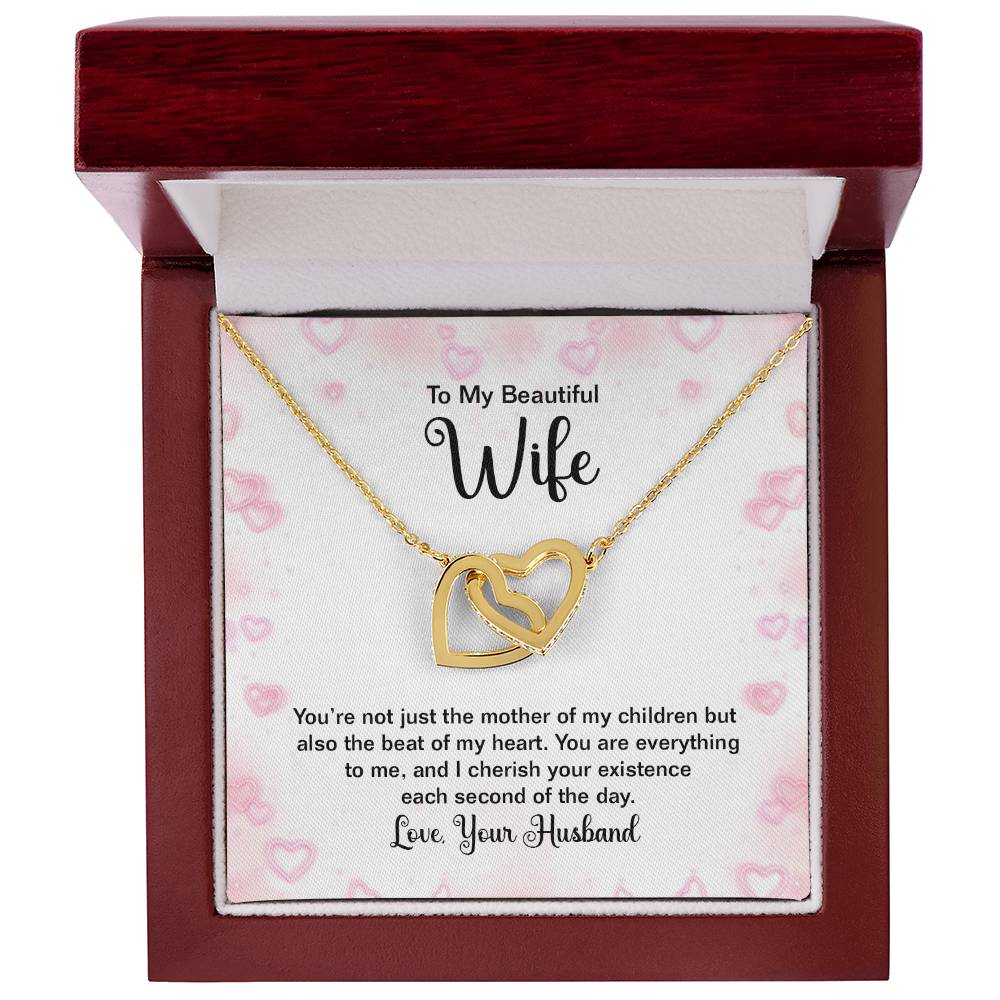 To Wife - You're not just - Interlocking Hearts Necklace