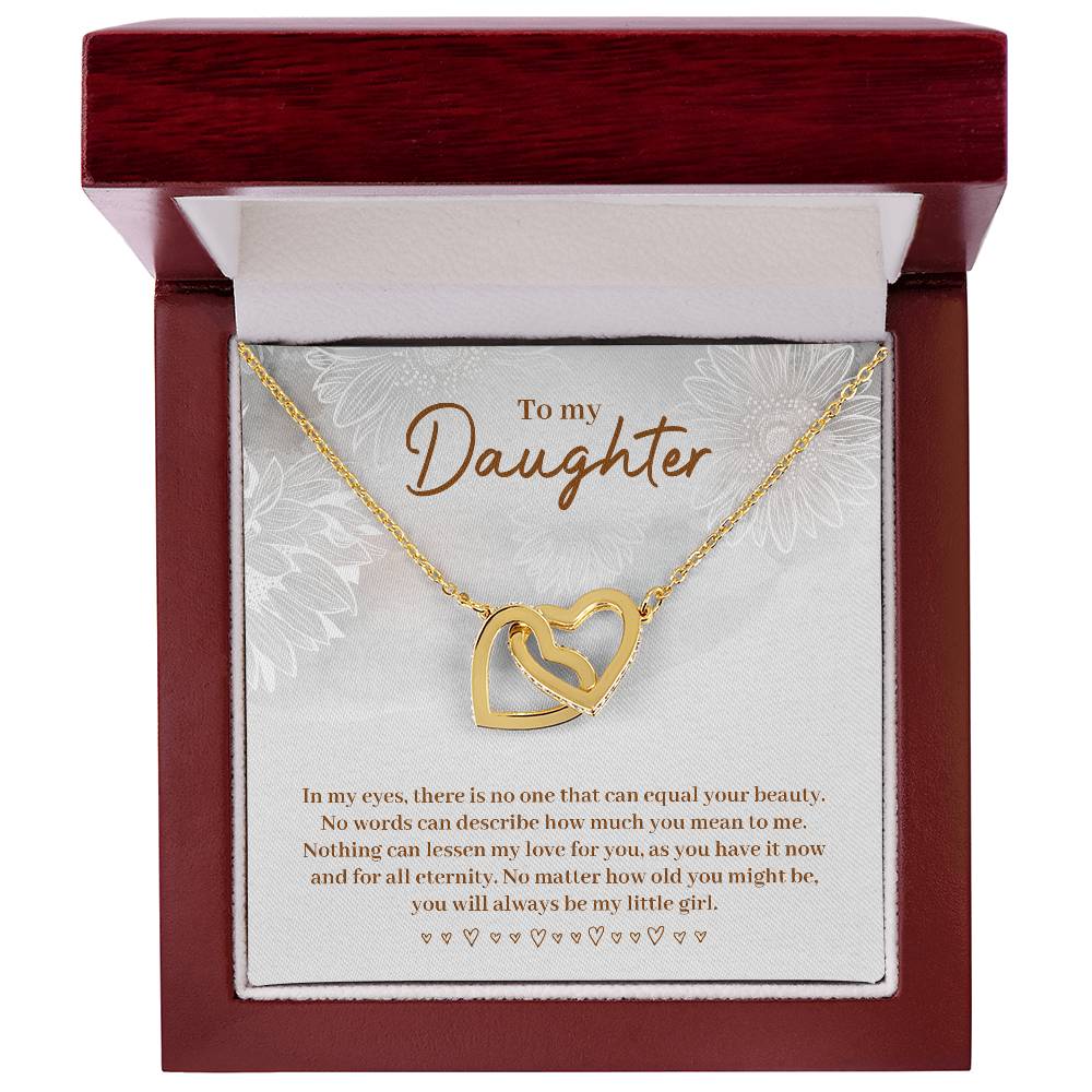 To Daughter - In my eyes - Interlocking Hearts Necklace