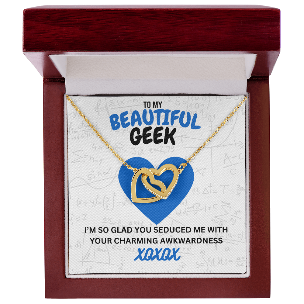 Beautiful geek - I'm so glad - Interlocking Hearts Necklace