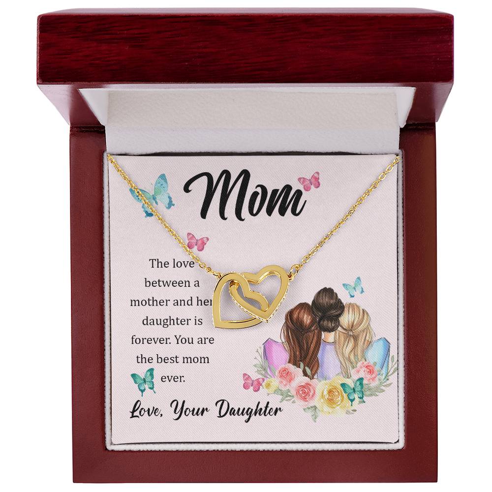 To Mom - The love between - Interlocking Hearts Necklace