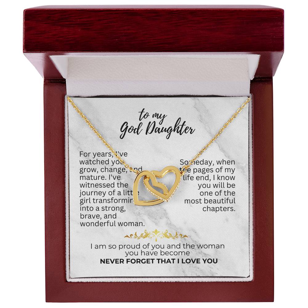 To God Daughter - For years - Interlocking Hearts Necklace