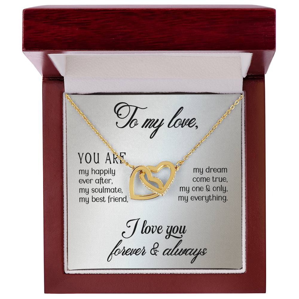 To My Love - You are - Interlocking Hearts Necklace