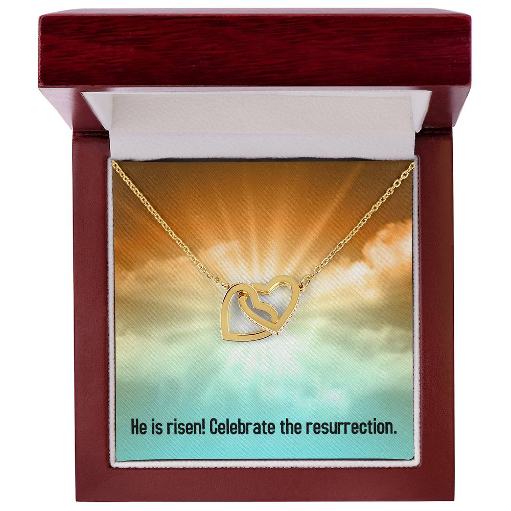 Easter - He is Risen - Interlocking Hearts Necklace