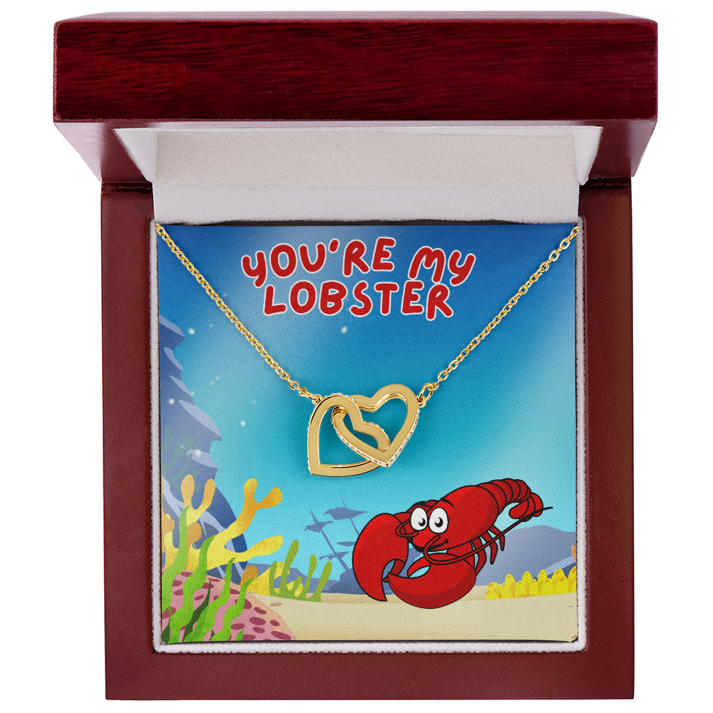 Love - You're my lobster - Interlocking Hearts Necklace