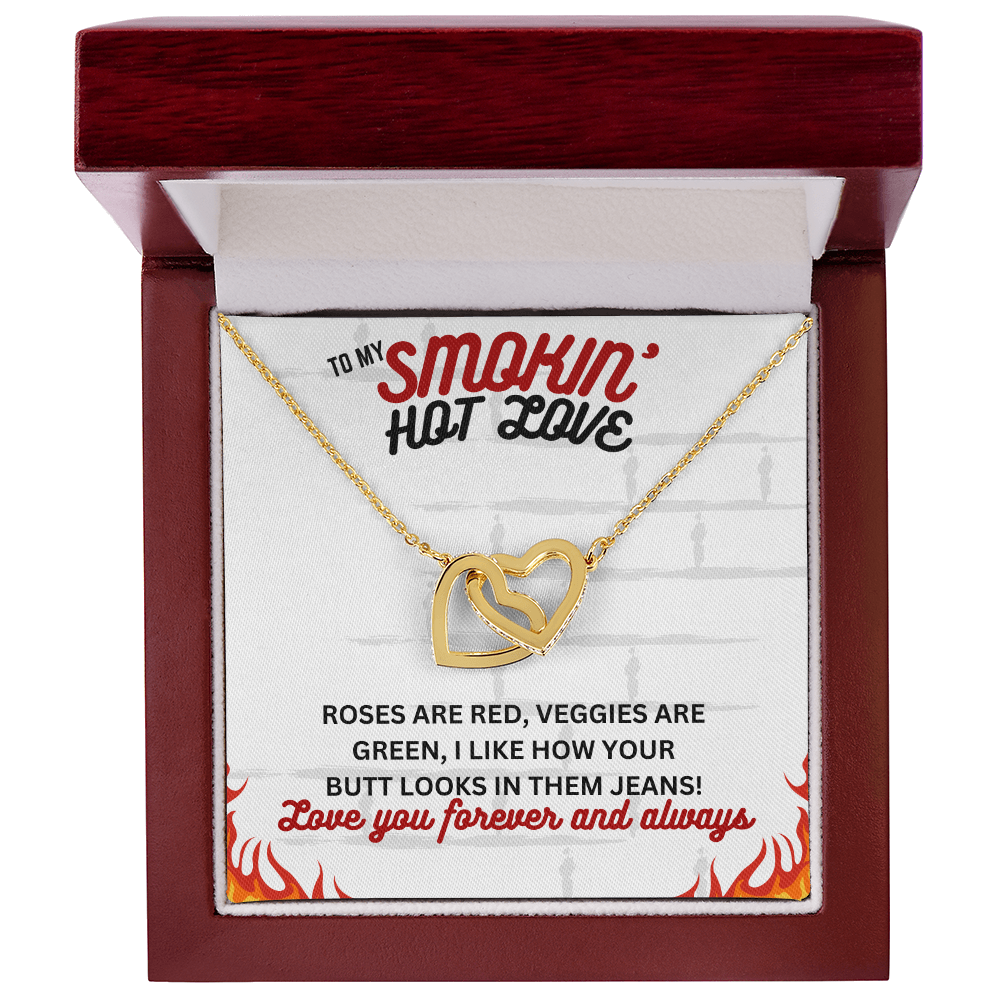 To Smokin' Hot Love - Roses are red - Interlocking Hearts Necklace