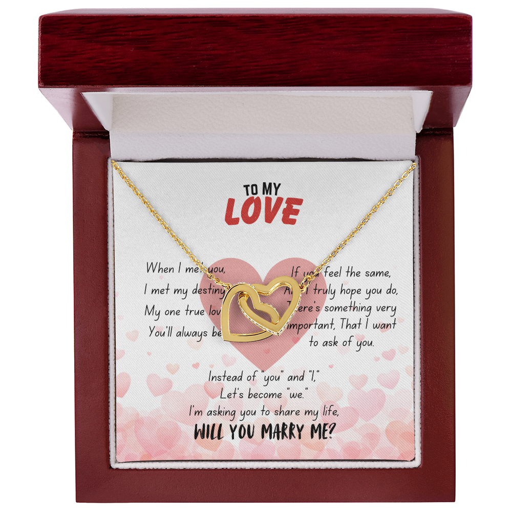 To my love - When I met you - Interlocking Hearts Necklace