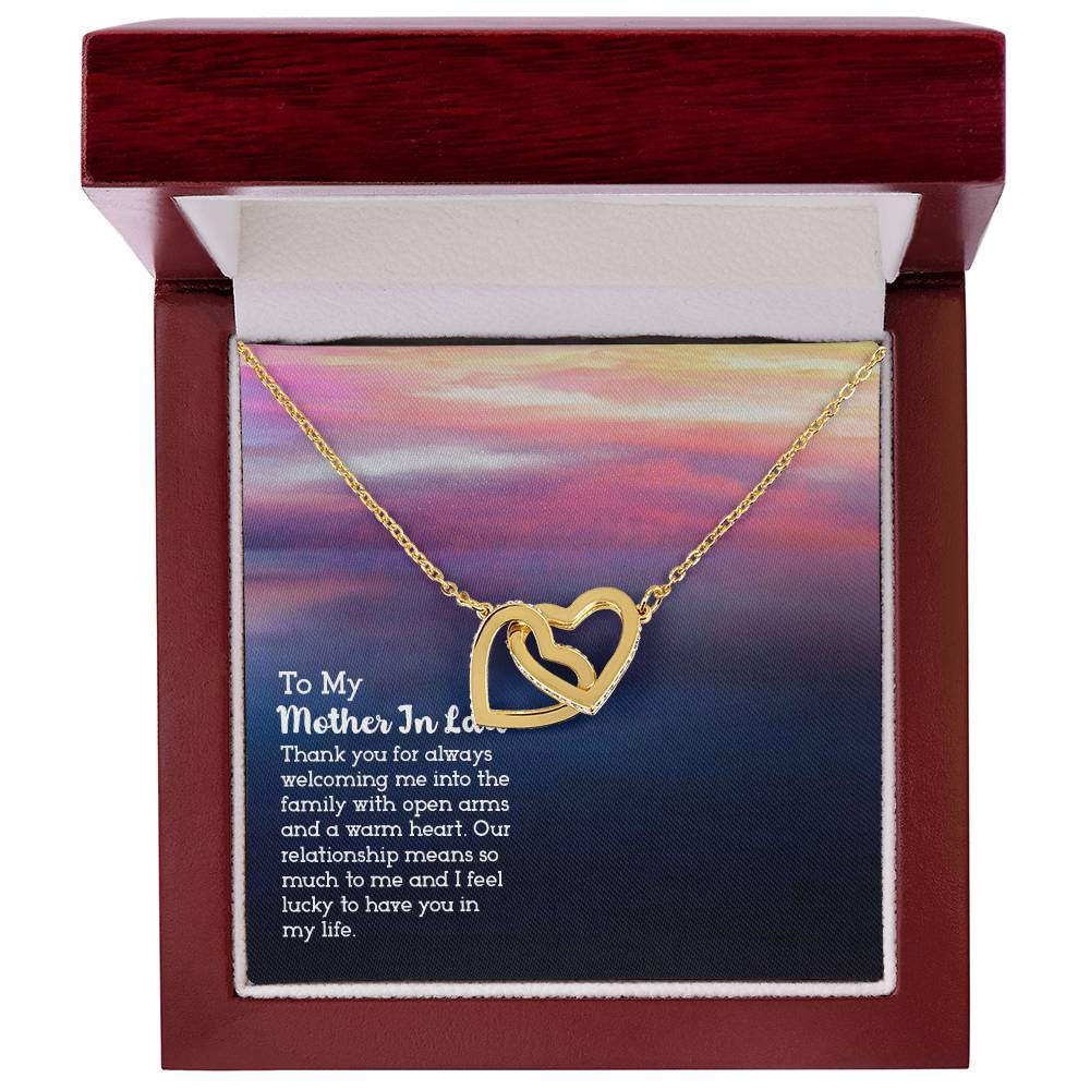 To Mother In Law - Thank you for always - Interlocking Hearts Necklace