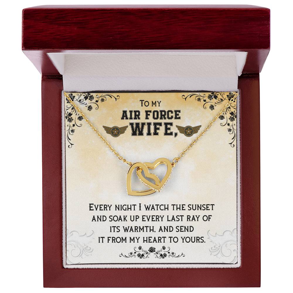 To Air Force Wife - Every night - Interlocking Hearts Necklace