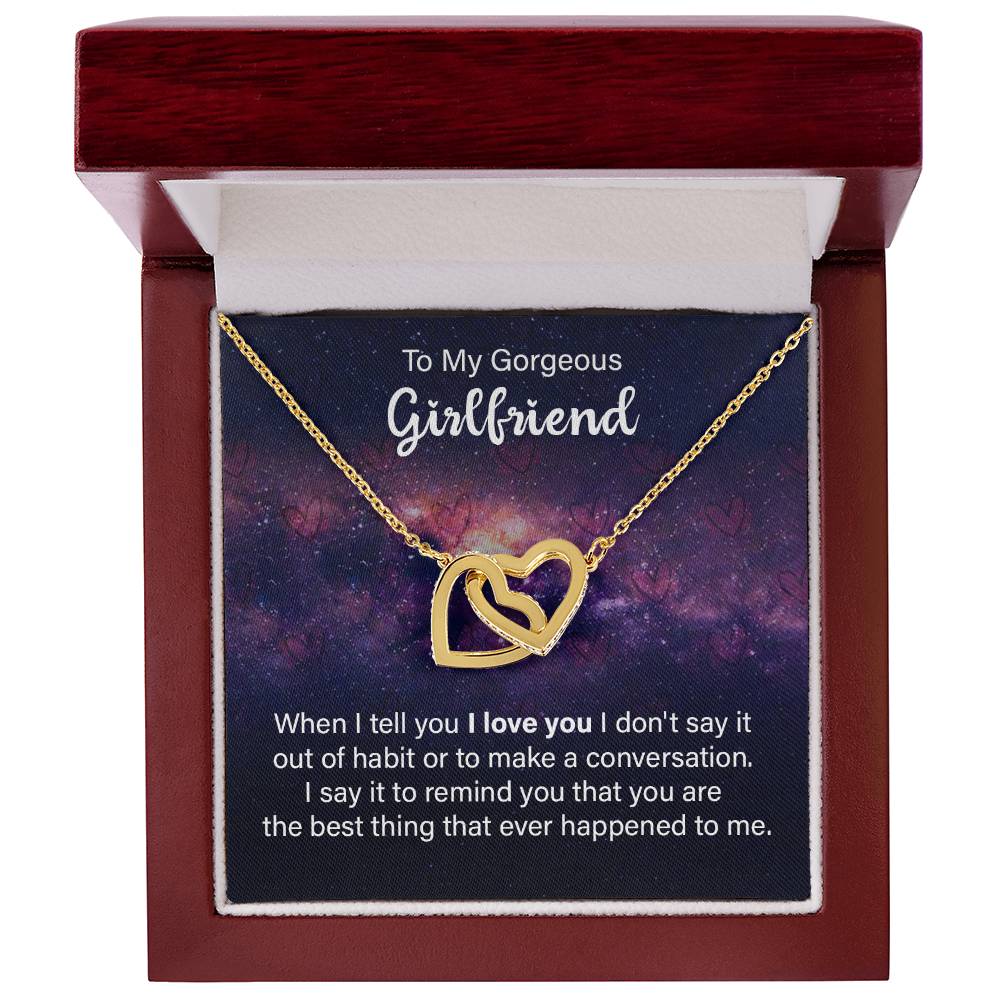 To Girlfriend - When I tell you - Interlocking Hearts Necklace