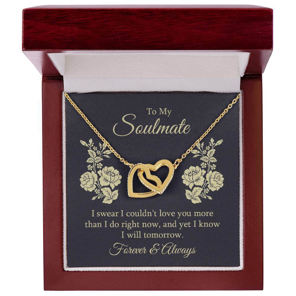 To Soulmate - I swear - Interlocking Hearts Necklace