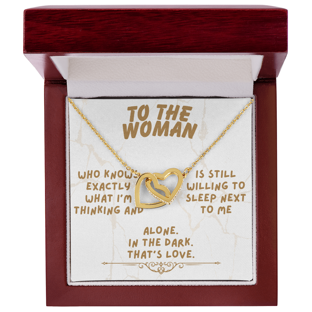 To the woman - Who knows exactly - Interlocking Hearts Necklace