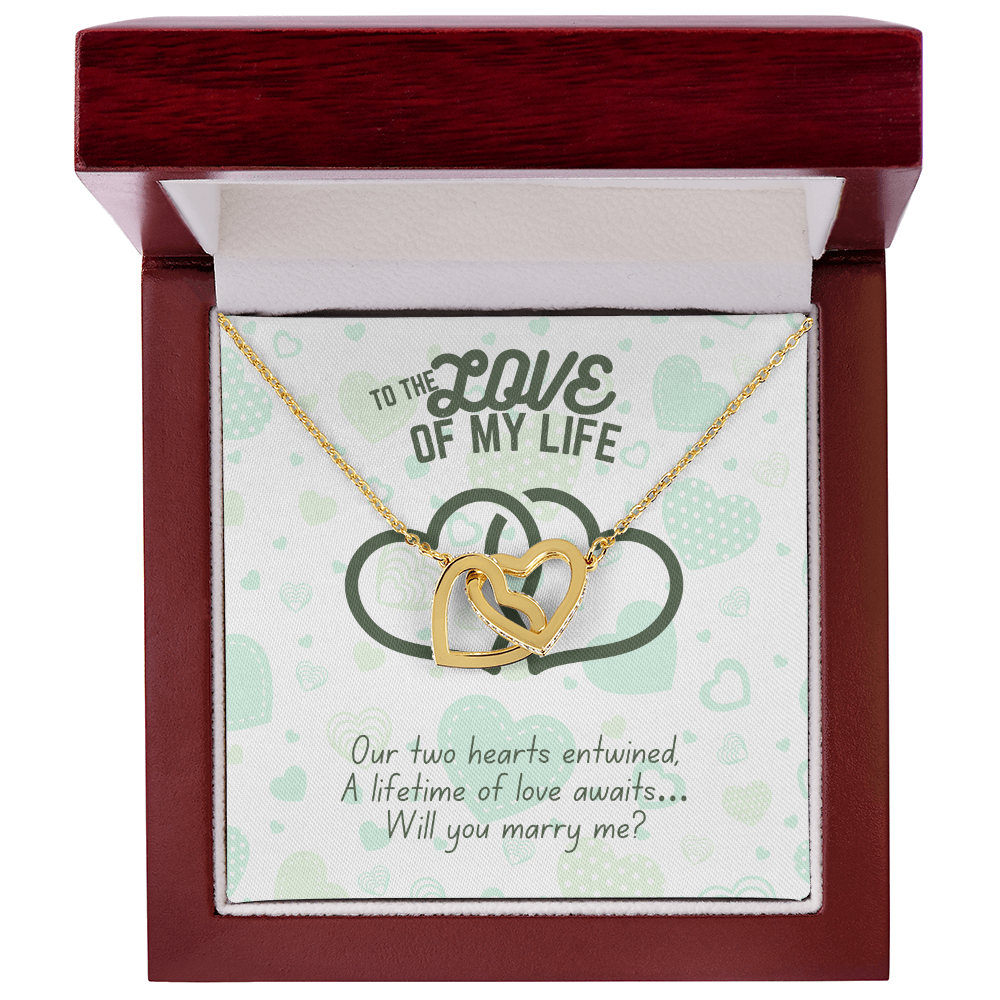 To the love of my life - Our two hearts - Interlocking Hearts Necklace