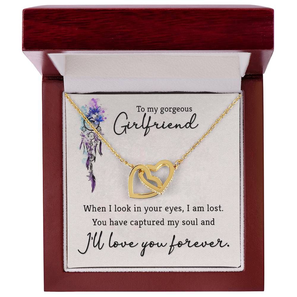 To Girlfriend - When I look - Interlocking Hearts Necklace