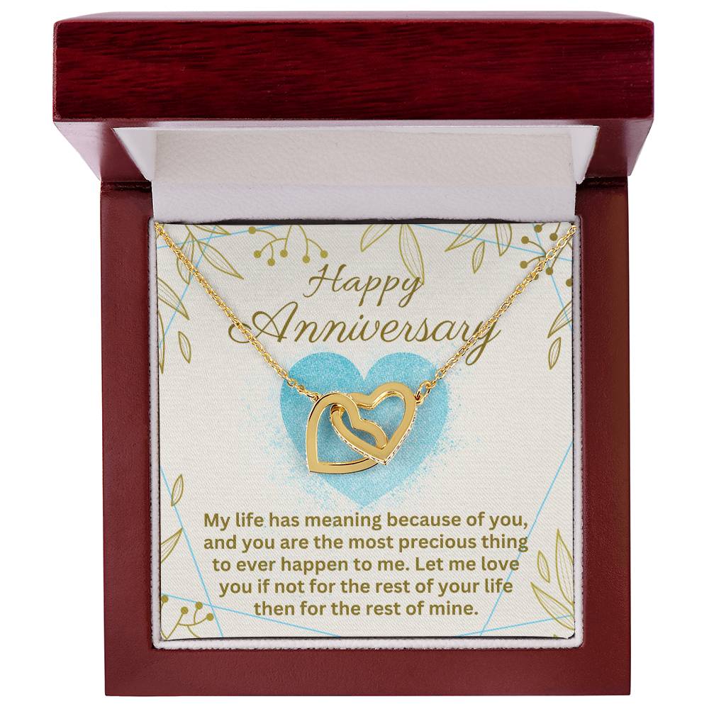 Anniversary - My life has meaning - Interlocking Hearts Necklace