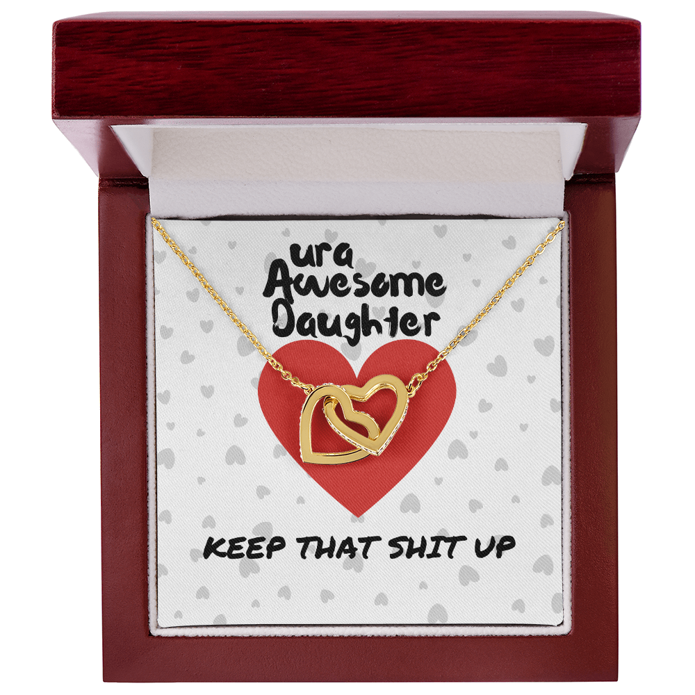 ura Awesome Daughter - Keep that - Interlocking Hearts Necklace