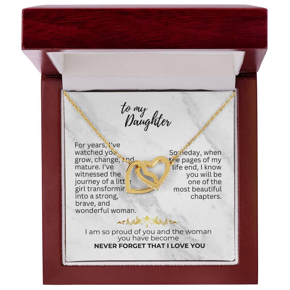 To Daughter - For years - Interlocking Hearts Necklace